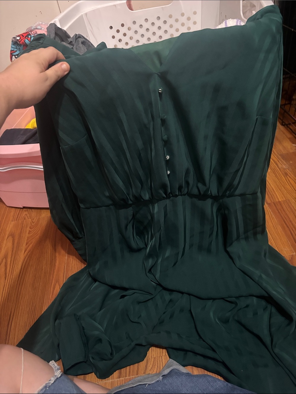 Elegant Dark Green Long Sleeve Women's Dress